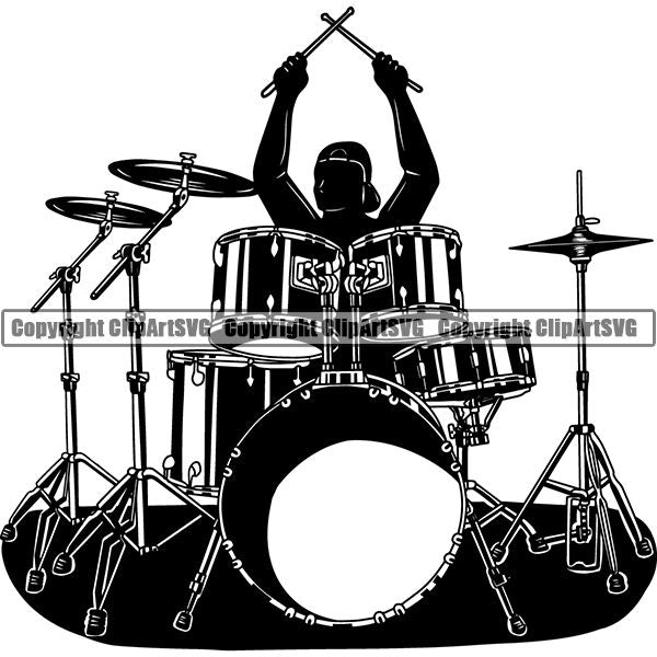 drum set clipart silhouette of dogs