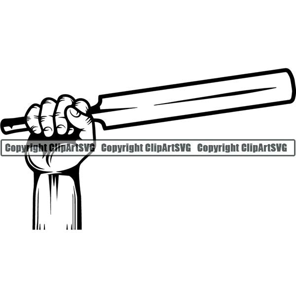 Sports Game Cricket Hand ClipArt SVG