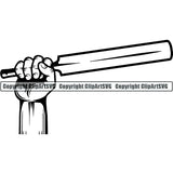 Sports Game Cricket Hand ClipArt SVG