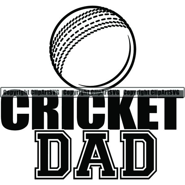 Sports Game Cricket Dad ClipArt SVG