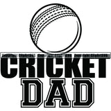 Sports Game Cricket Dad ClipArt SVG