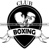 Sports Boxing Boxer MMA Fighter Logo ClipArt SVG