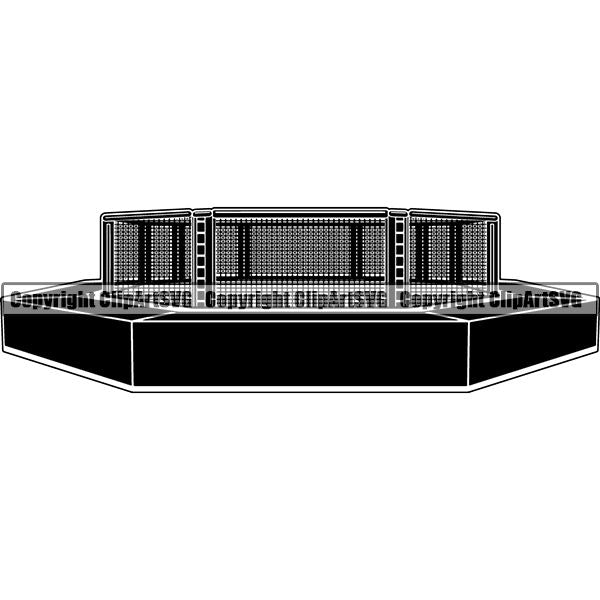 Sports Boxing Boxer MMA Fighter Fight Ring ClipArt SVG