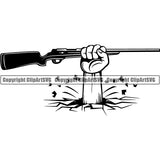 Sports Game Hunting Fishing Hunt Fish Rifle ClipArt SVG