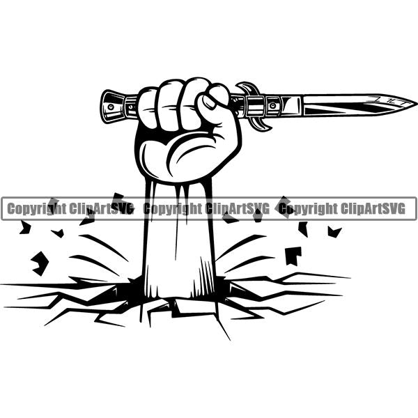 Military Weapon Knife Automatic Switch Blade ClipArt SVG