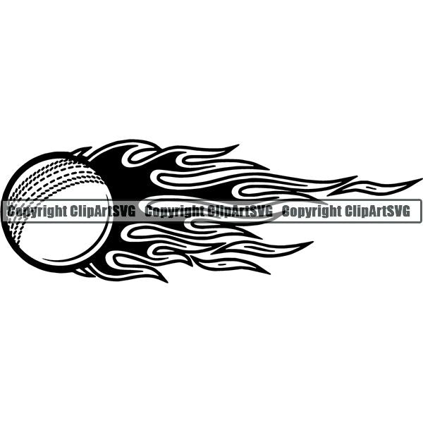 Sports Game Cricket Flame ClipArt SVG