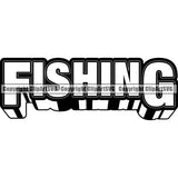 Sports Game Fishing Hunting Fish Hunt Text ClipArt SVG