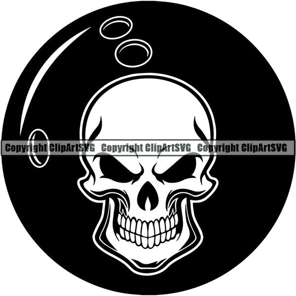 Sports Game Bowling Bowler Bowl Skull Skeleton Scary Evil Horror