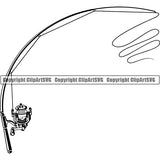 Sports Game Fishing Hunting Fish Hunt Rod ClipArt SVG