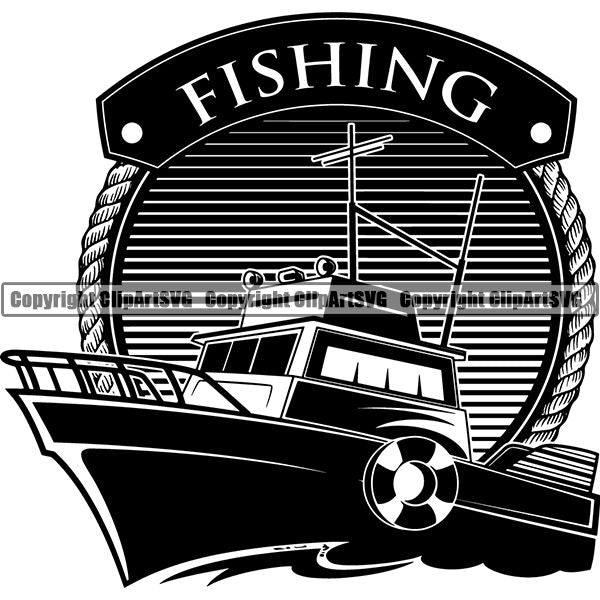 Sports Game Hunting Fishing Hunt Fish Logo ClipArt SVG