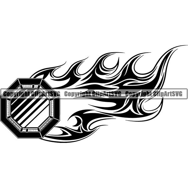 Sports Boxing Boxer MMA Fighter Fire ClipArt SVG