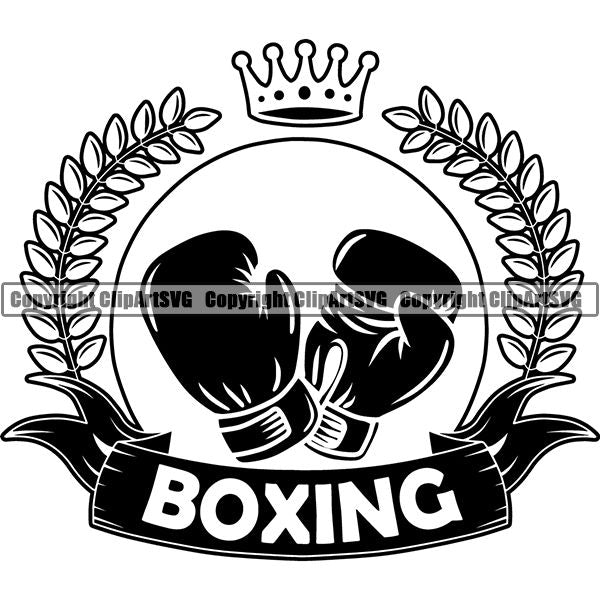 Sports Boxing Boxer MMA Fighter Logo ClipArt SVG