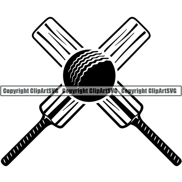 Sports Game Cricket Logo ClipArt SVG