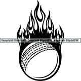 Sports Game Cricket Fire ClipArt SVG