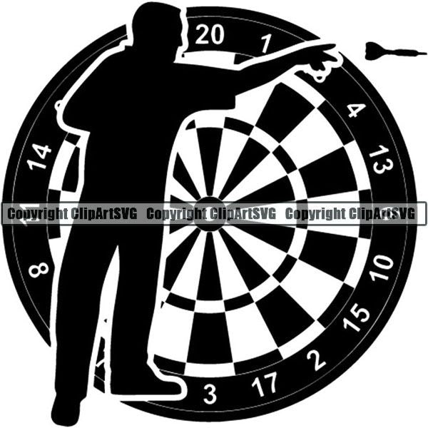 Sports Game Darts Logo ClipArt SVG