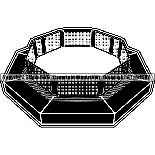 Sports Boxing Boxer MMA Fighter Fighting Ring ClipArt SVG