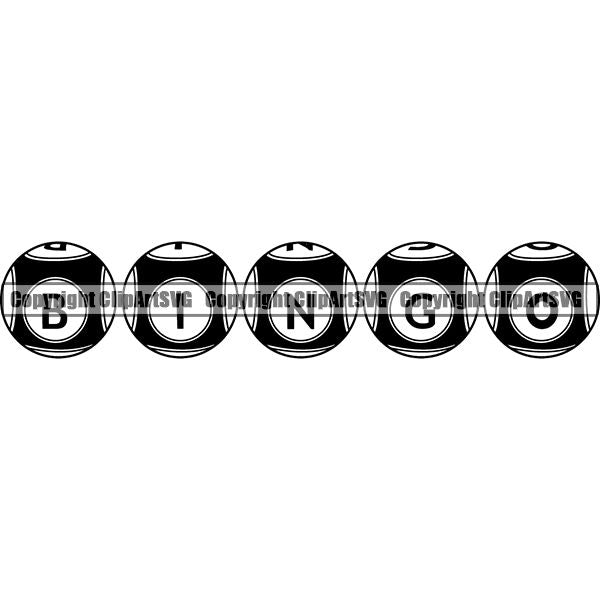 Game Bingo Balls ClipArt SVG
