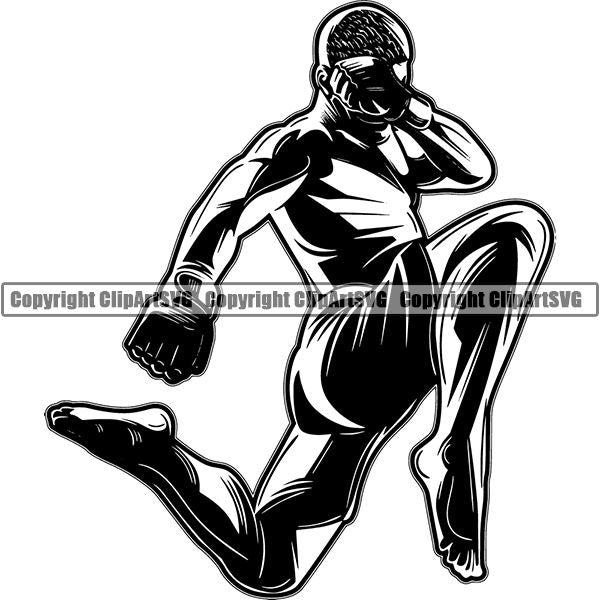 Sports Boxing Boxer MMA Fighter ClipArt SVG