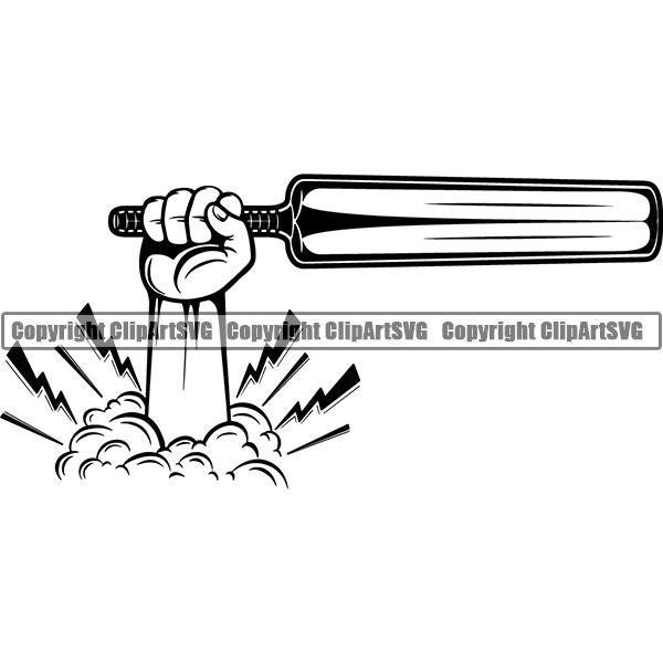 Sports Game Cricket Bat ClipArt SVG