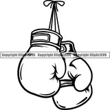 Sports Boxing Boxer MMA Fighter Glove ClipArt SVG
