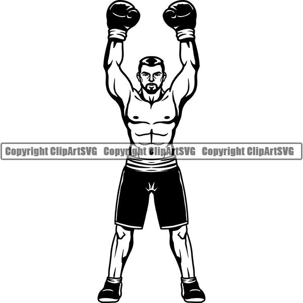 Sports Boxing Boxer MMA Fighter Boxer ClipArt SVG