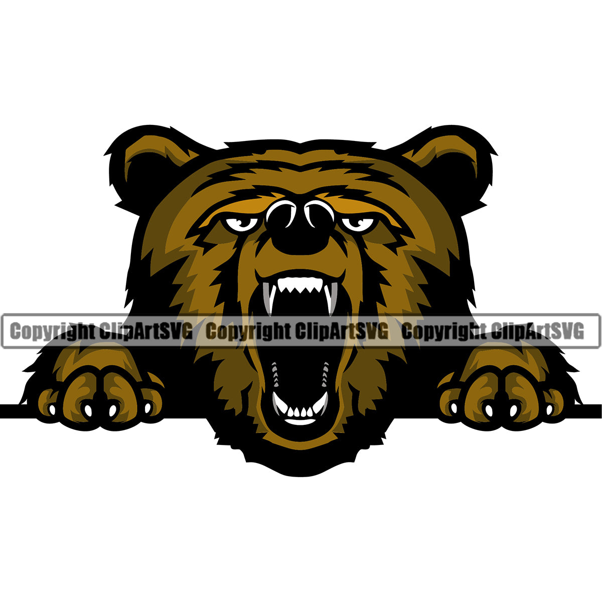 Bear Powerful Forest Mammal Wildlife Alaska Carnivore Sports Team Game  Mascot Predator Fauna Ursus White Young Bears Jungle Mask Strong Clipart  SVG – ClipArt SVG