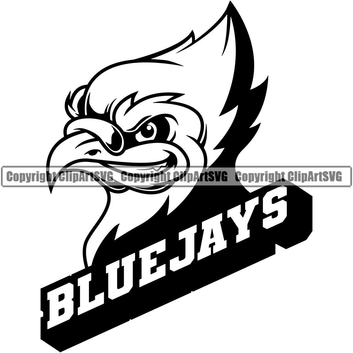 Blue Jay Bird Mascot School Team Head Face Sport eSport Game Emblem Sign  Club Badge Art Icon Text Design Logo Clipart SVG – ClipArt SVG