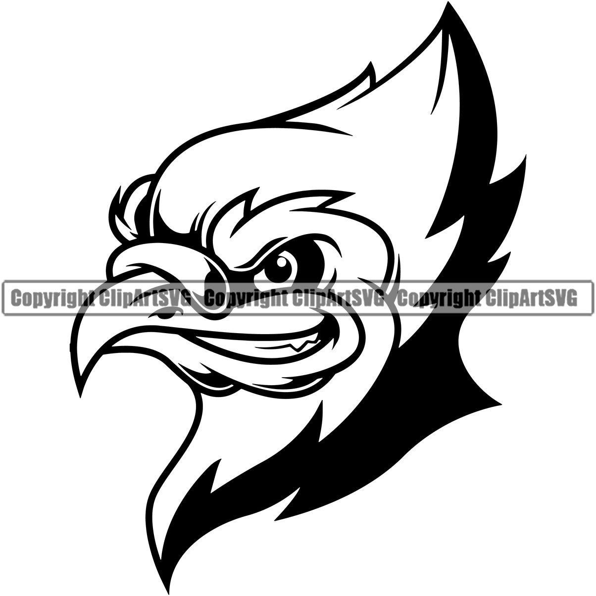 Blue Jay Bird Mascot School Team Head Face Sport eSport Game Emblem Sign  Club Badge Art Icon Text Design Logo SVG PNG Vector Clipart Cutting