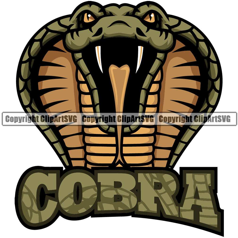 Cobra Head With Text Sports Team Mascot Logo ClipArt SVG – ClipArt SVG