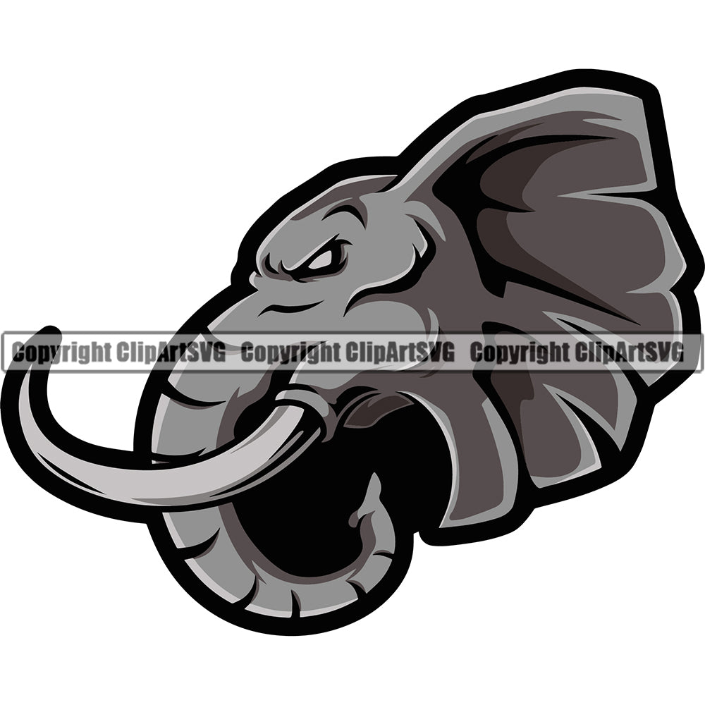 Premium Vector  Black and white elephant mascot logo