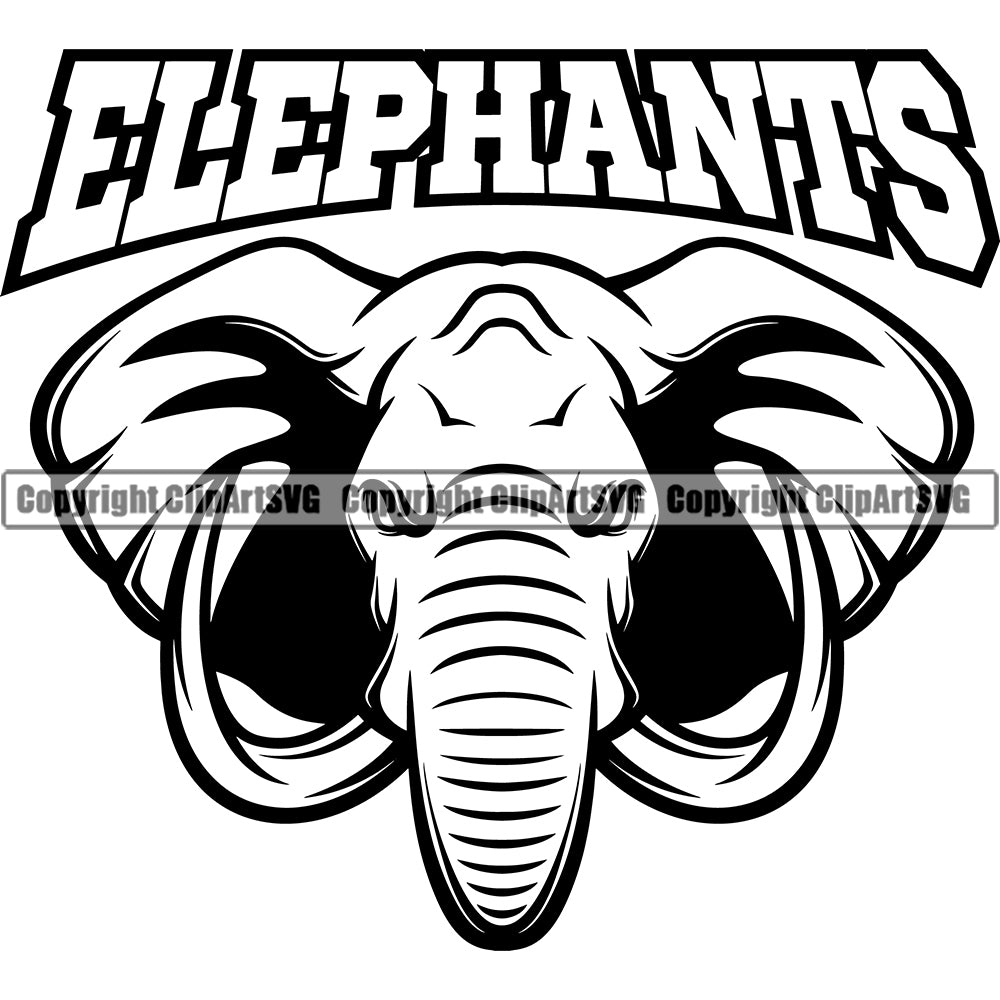 Animal Elephants Mascot Elephant Art Text Icon Design Animal Sports Team  Mascot Game Fantasy eSport Emblem Logo Symbol Clipart SVG – ClipArt SVG