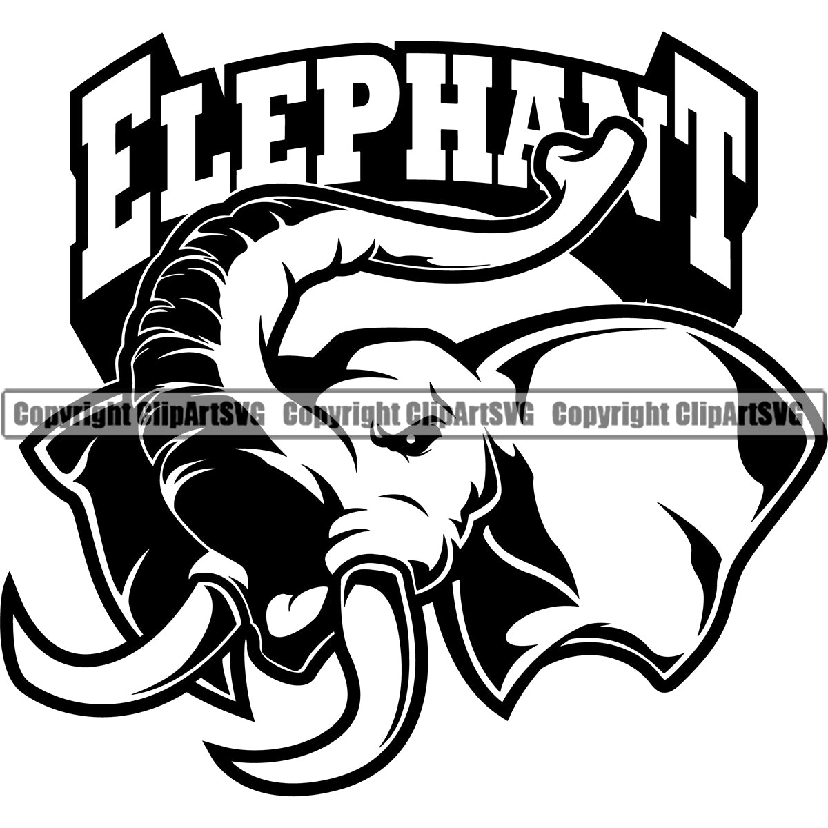 Animal Elephants Mascot Elephant Art Text Icon Design Animal Sports Team  Mascot Game Fantasy eSport Emblem Logo Symbol Clipart SVG – ClipArt SVG