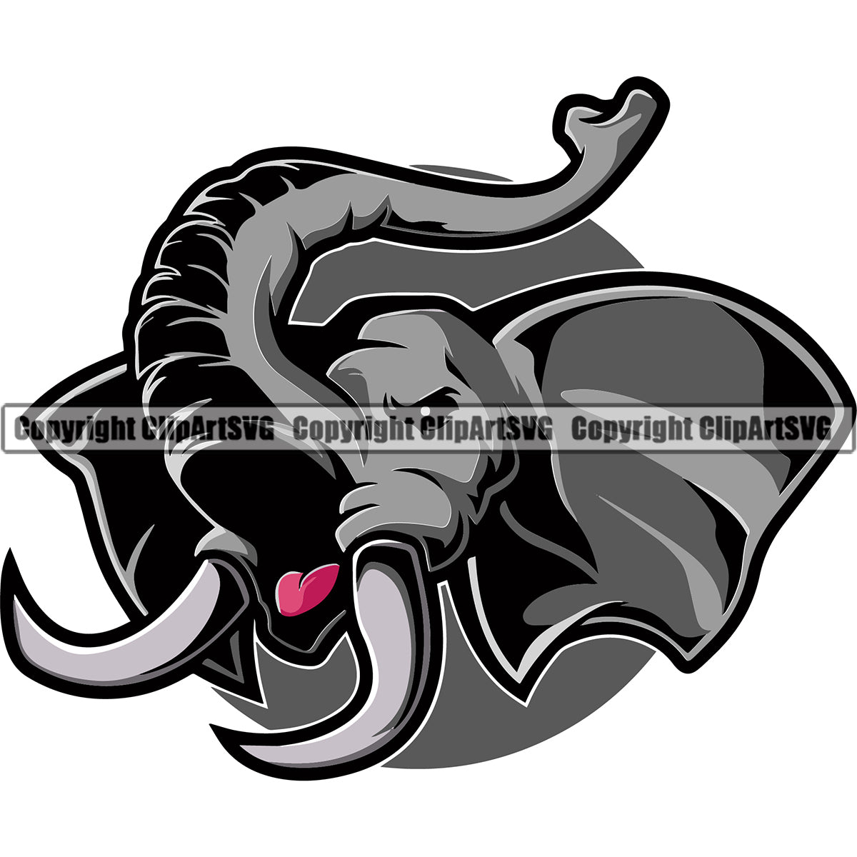 Animal Elephants Mascot Elephant Art Text Icon Design Animal Sports Team  Mascot Game Fantasy eSport Emblem Logo Symbol Clipart SVG – ClipArt SVG