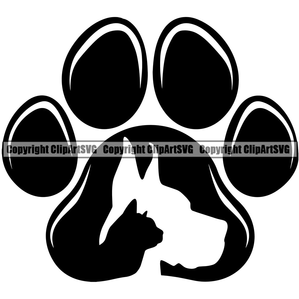 wolf paws clipart