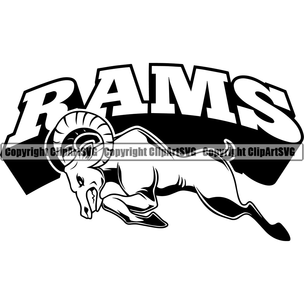 ram animal horns clipart