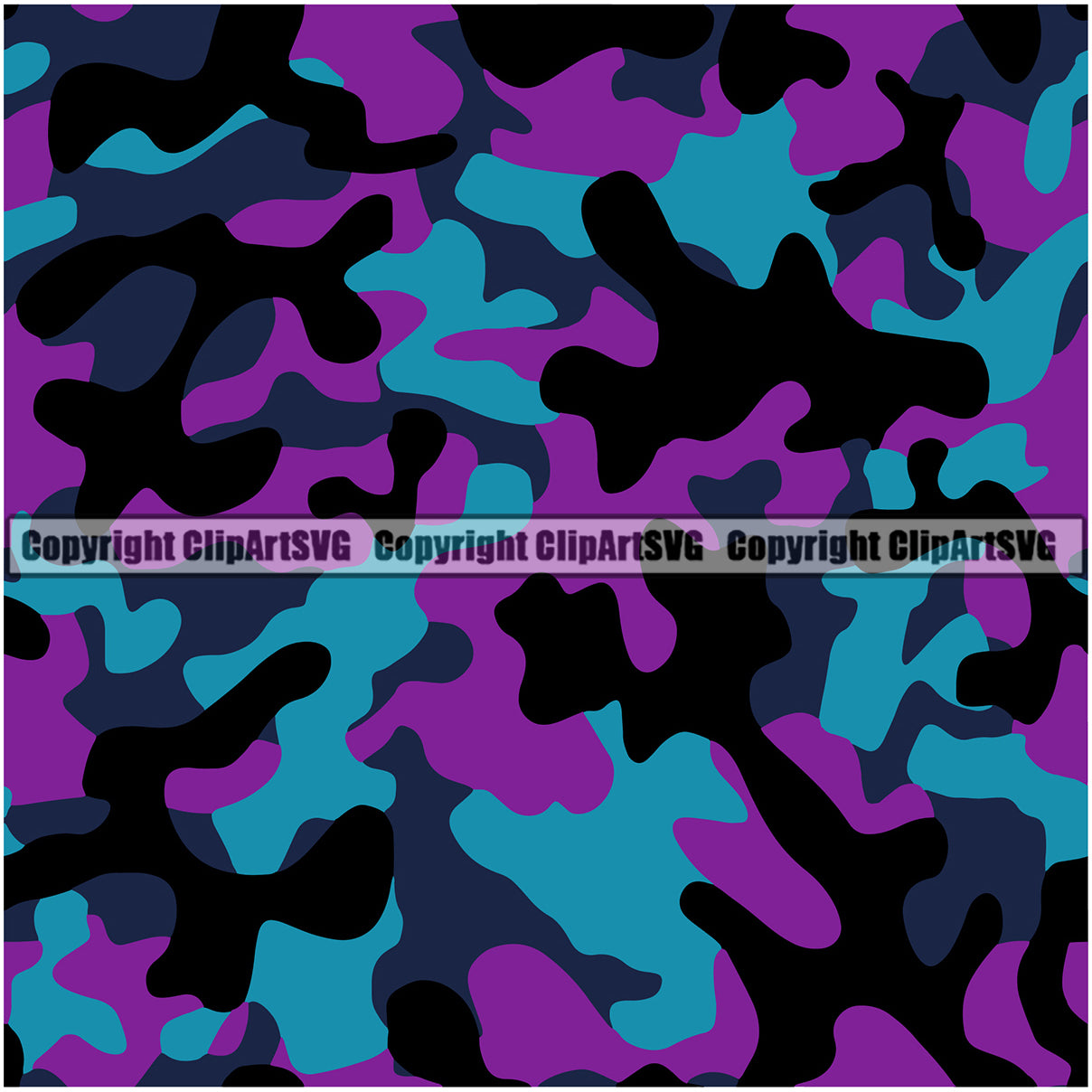 Camo Camouflage Seamless Pattern Design Blue Color Paintball Army War  Combat Camping Nature Sports Military Fashion Vector Clipart SVG – ClipArt  SVG