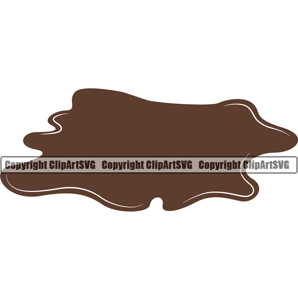 Mud Chocolate Puddle Design Color Element Splatter Spill Spilling Drip Dripping Melt Melting Drop Dropping Liquid Splash Splashing Clipart SVG