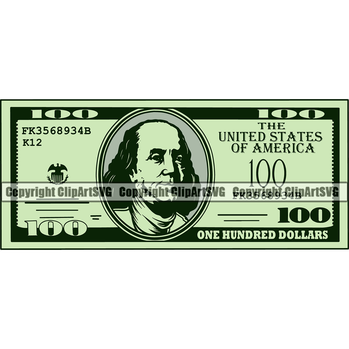 100 dollar bill vector