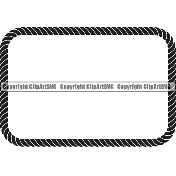 Rectangle Sign Symbol Rope Rectangular Design Element Ropes Vector