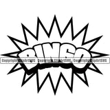 Bingo Black Color Quote White Background Design Element Game Luck Lottery Gambling Ball Jackpot Win Play Casino Lucky Lotto Winner Gamble Sport Art Clipart SVG