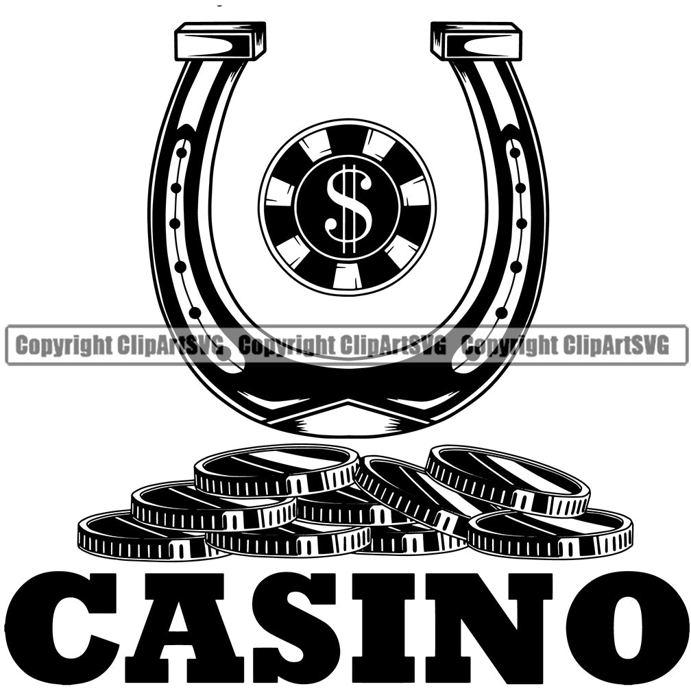 casino clip art black and white
