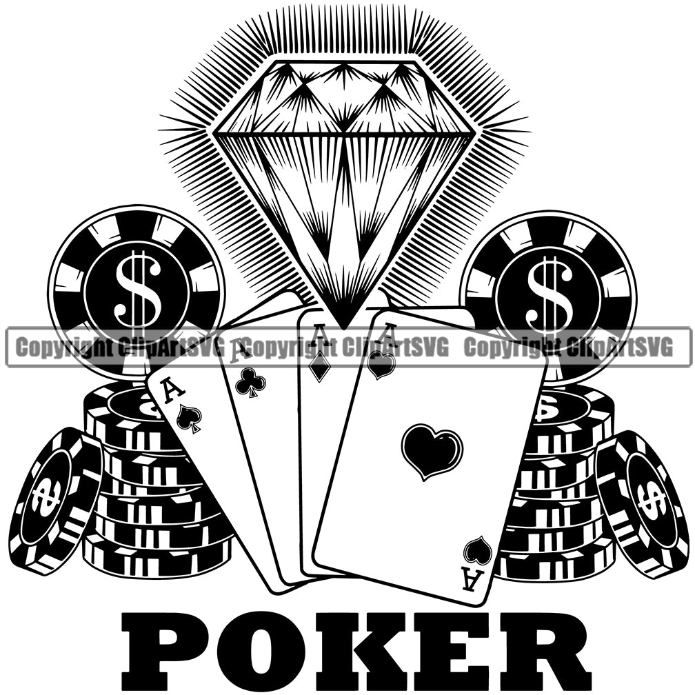 Poker clip art images, casino clip art, royalty free images, commercial  use- Instant Download