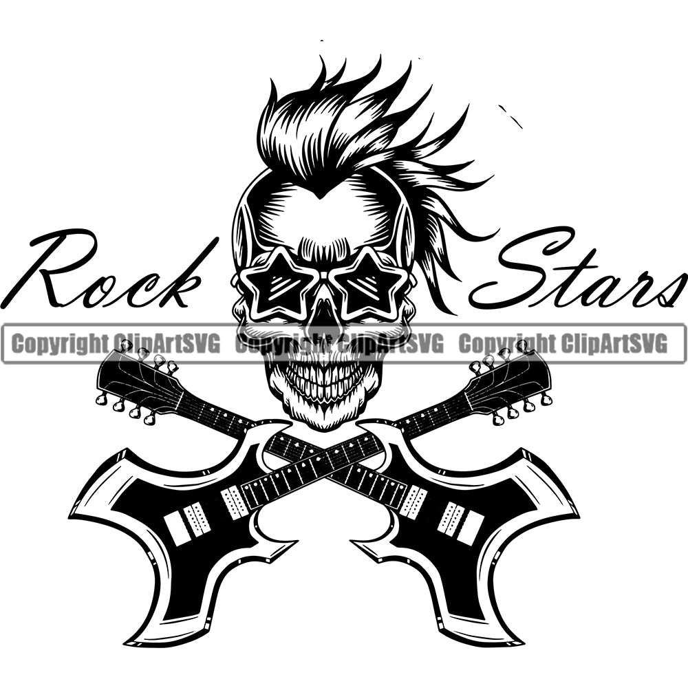 rock guitar star clipart