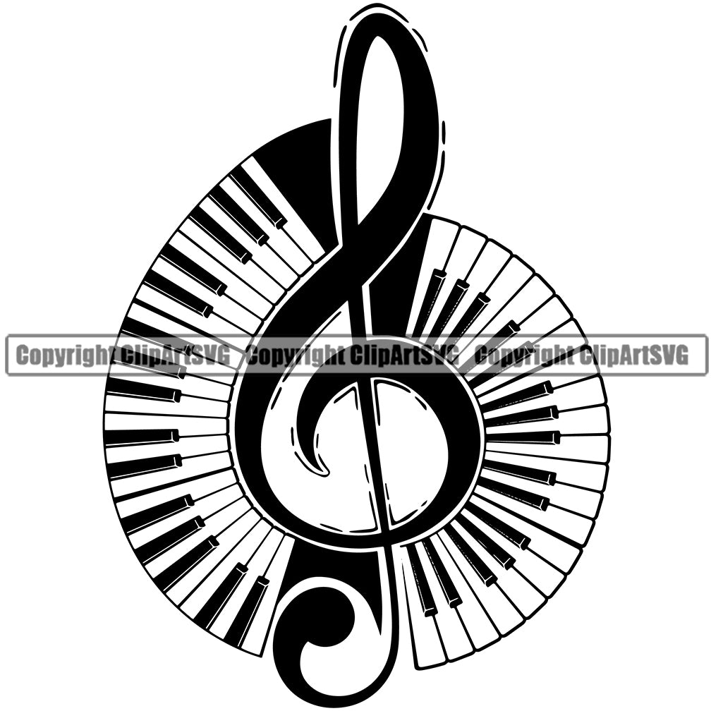 Musical Instrument Music Note Treble Clef Symbol Vector Design Element Band  Orchestra Concert Acoustic Jazz Classical Musician Rock And Roll Sound Logo  Clipart SVG – ClipArt SVG, image size:1008x1008