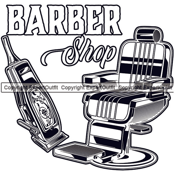 barber shop clipart black and white