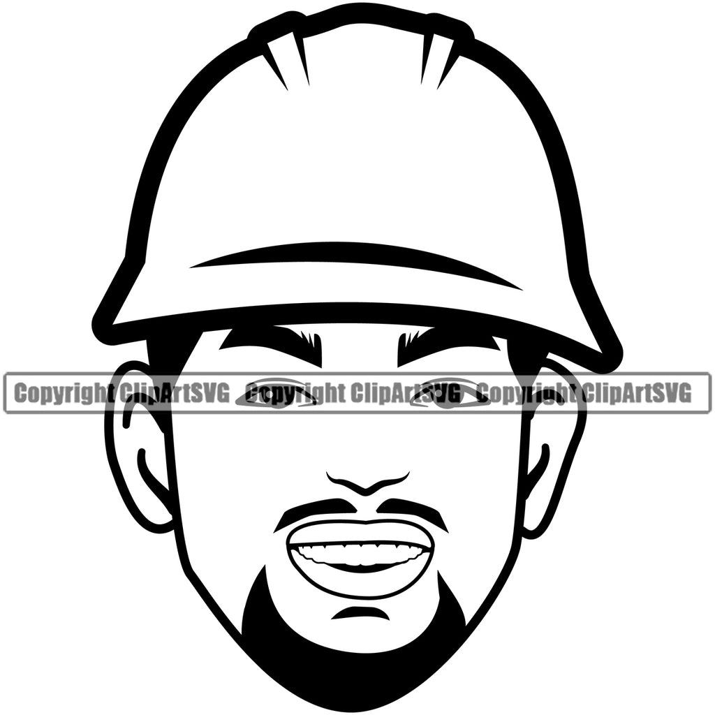 Construction Work Worker Building Construction Cartoon Man Big Head Vector White Background Design Element Contractor Builder Build Building Carpenter Business Company Job Design Logo Clipart SVG