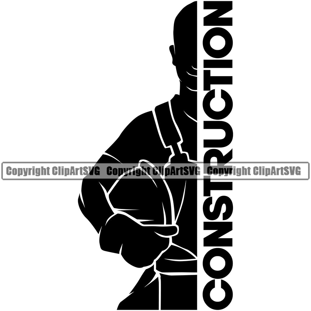 Construction Work Worker Building Contractor Silhouette Builder Construction Worker Quote Text Design Element Build Building Carpenter Business Company Job Design Logo Clipart SVG