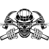 Construction Work Worker Building Contractor Skull Hammer Behind Crossed Hand Logo Head Design Element Builder Build Building Carpenter Business Company Job Design Logo Clipart SVG