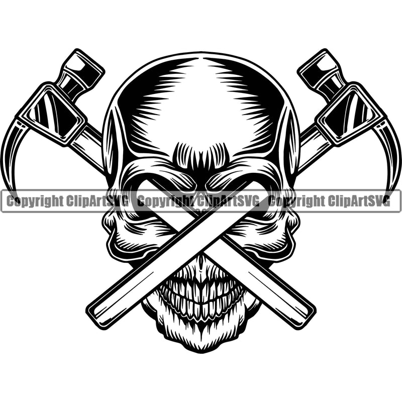 Construction Work Worker Building Contractor Builder Build Building Construction Skull Head Hammer Through Eyes Vector Design Element White Background Carpenter Business Company Job Design Logo Clipart SVG