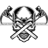 Construction Work Worker Building Contractor Builder Build Building Construction Skull Head Hammer Through Eyes Vector Design Element White Background Carpenter Business Company Job Design Logo Clipart SVG